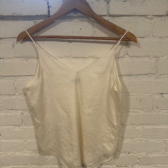 White Spaghetti Strap Silk Shirt - Picture 3 of 3